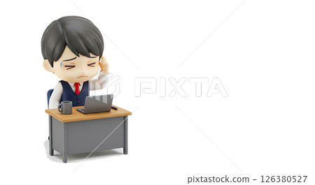 Illustration of a man suffering from a headache 126380527