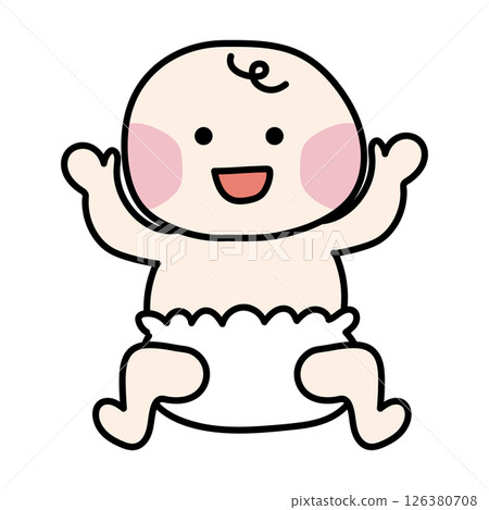 嬰兒穿尿布 126380708