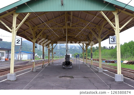 Otoineppu Station platform. View of Wakkanai, Horonobe, and Toyotomi (Otoineppu Village, Hokkaido) Otoineppu Station platform. View of Wakkanai, Horonobe, and Toyotomi (Otoineppu Village, Hokkaido) 126380874