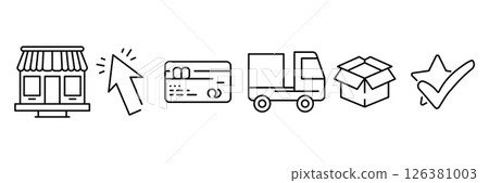 online shopping icon set 126381003