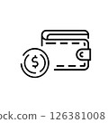 E-wallet icon design template isolated 126381008