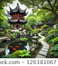 被新綠點亮的寺廟景觀 126381067