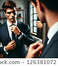 一個男人綁一條領帶 126381072