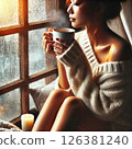 一個女人用一大杯 126381240