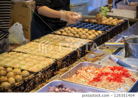 Summer festival takoyaki stall Summer festival takoyaki stall 126381404