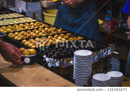 Summer festival Takoyaki stall Summer festival Takoyaki stall 126381673
