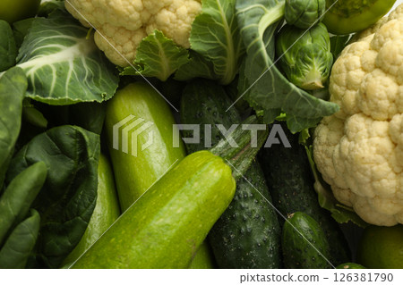 Set of fresh ripe protein vegetables, close up Set of fresh ripe protein vegetables, close up 126381790