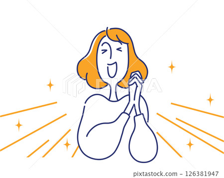Illustration of a delighted woman 126381947