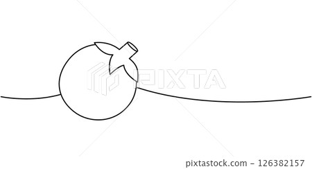 Tomato one line continuous drawing. Fresh organic vegetable. Vector illustration Tomato one line continuous drawing. Fresh organic vegetable. Vector illustration 126382157