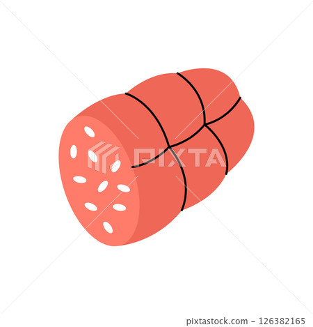 Chicken sausage. Butchery sausages menu. Vector illustration. Chicken sausage. Butchery sausages menu. Vector illustration. 126382165