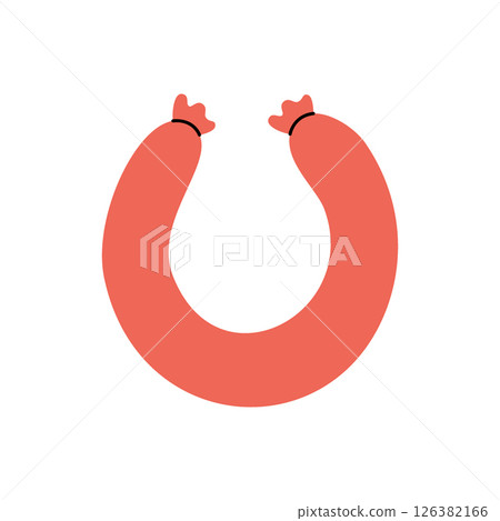 Frankfurters sausage. Butchery sausages menu. Vector illustration. 126382166