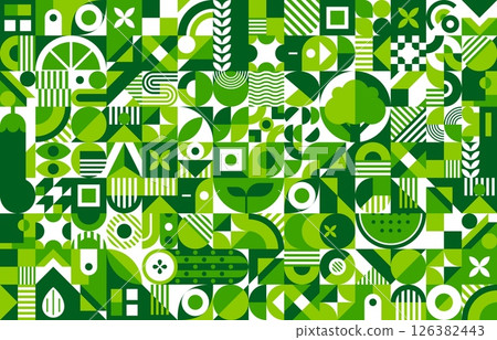 Environment ecology modern background with abstract geometric pattern shapes, vector green eco theme. Trendy geometric pattern background for green energy, nature conservation and ecology environment Environment ecology modern background with abstract geometric pattern shapes, vector green eco theme. Trendy geometric pattern background for green energy, nature conservation and ecology environment 126382443