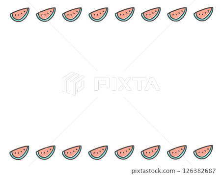 Loose and cute watermelon line frame 126382687
