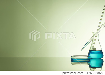 Colorful Laboratory Glassware for Modern Science and Research Background. 126382868