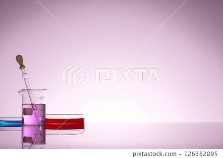 Colorful Laboratory Glassware for Modern Science and Research Background. Colorful Laboratory Glassware for Modern Science and Research Background. 126382895