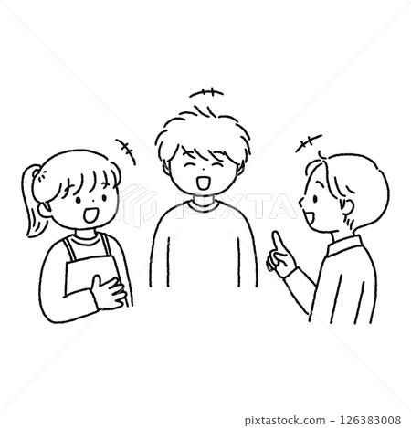 Chatting people line drawing Chatting people line drawing 126383008