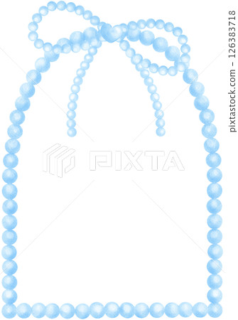 Cute Pearl Frame Arch Modern shape with ribbon bow watercolor Cute Pearl Frame Arch Modern shape with ribbon bow watercolor 126383718