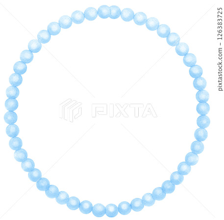 Blue Pearl Frame Circle shape watercolor 126383725