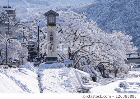 三朝溫泉的雪景 126383895