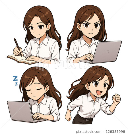 勤奮的年輕女性，穿著辦公室休閒服 126383996