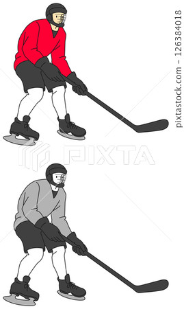 Ice hockey player illustration set 126384018