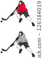 Ice hockey player illustration set 126384019