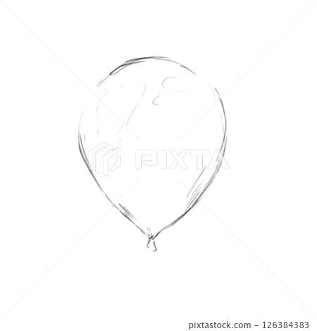 Sketch Balloon Hand Drawn, Black and White Illustration 126384383