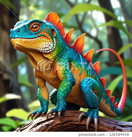 [商品設計]熱帶午後與鬣蜥時間 126384458