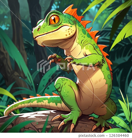 [For Merchandise] Illustrated Iguana – Stylized & N 126384460