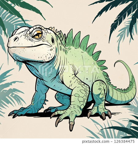 [商品設計]眼神善良的鬣蜥插圖 126384475