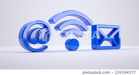 Wi-Fi 和電子郵件圖標 126384577