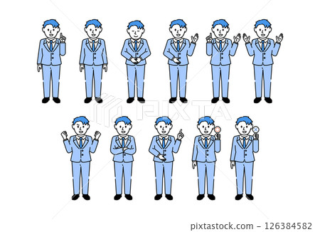 一個穿西裝的男人的插圖集 126384582