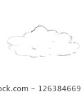 Fluffy Cloud Sketch Hand Drawn Black and White Illustration 126384669