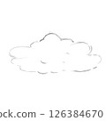 Fluffy Cloud Sketch Hand Drawn Black and White Illustration 126384670
