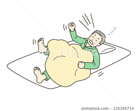 一位老人在睡覺時尖叫和大喊的插圖標題更改 一位老人在睡覺時尖叫和大喊的插圖標題更改 126384714