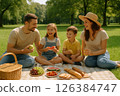 Family Picnic in Summer Park 126384747