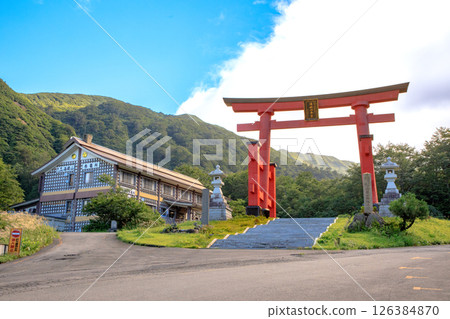 Yamagata Dewa Sanzan Yudono Shrine Large Torii 126384870