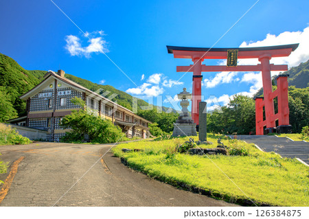 Yamagata Dewa Sanzan Yudono Shrine Large Torii 126384875