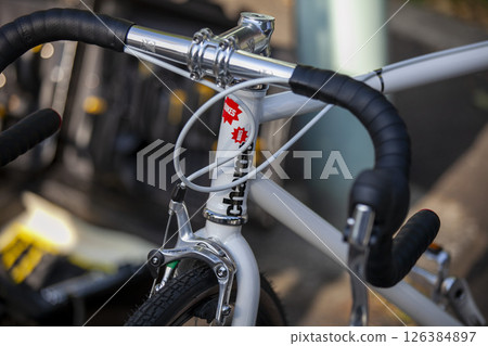 Bicycle placed in the park Bicycle placed in the park 126384897
