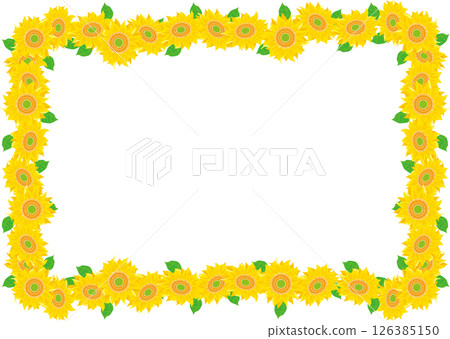 Background material <Flower/Sunflower frame> 126385150