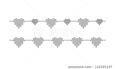 Heart pulse pattern frequency sound wave element 126385247
