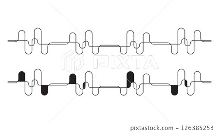 Edge borders geometric repeat wave pattern for decoration Edge borders geometric repeat wave pattern for decoration 126385253