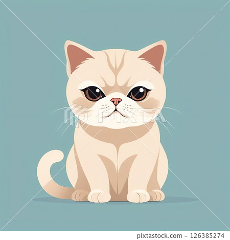 A cute exotic shorthair with a rounded body 126385274