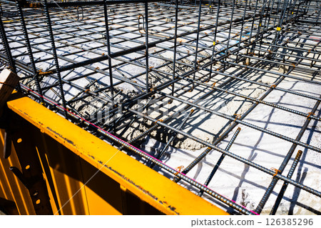 Detached house under construction Floor reinforcement b-2 High saturation contrast Detached house under construction Floor reinforcement b-2 High saturation contrast 126385296