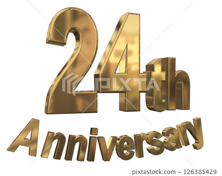 3DCG text "24th Anniversary/24th Anniversary Mark Sparkle" 126385429