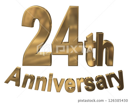 3DCG text "24th Anniversary/24th Anniversary Mark Sparkle" 126385430
