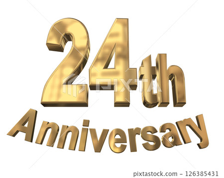 3DCG text "24th Anniversary/24th Anniversary Mark Sparkle" 126385431