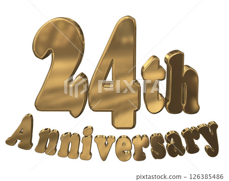 3DCG文字“24週年/24週年紀念馬克·斯帕克” 126385486