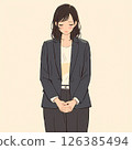A female business person looking down apologizes 126385494