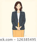A female business person looking down apologizes 126385495